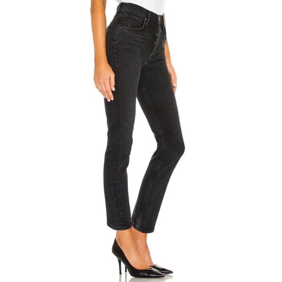AGOLDE Riley High Rise Straight Jeans In Black Pepper - Picture 7 of 12
